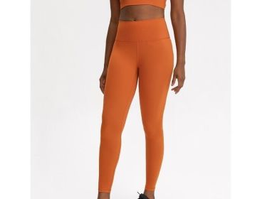 High Waist Yoga Pants with Pockets Leggings (Color: Orange, size: 12)