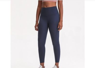 High Waist Yoga Pants with Pockets Leggings (Color: Navy, size: 6)