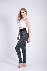 Women Leggings High Elastic Skinny Camouflage Legging Spring Summer Slimming Women Leisure Jegging Pants (Color: Gray, size: XS)