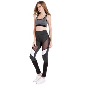 Women Leggings Yoga Pants Mesh Panel Side High Waist Leggings Skinny Workout Yoga Pants (Color: colorful, size: S)