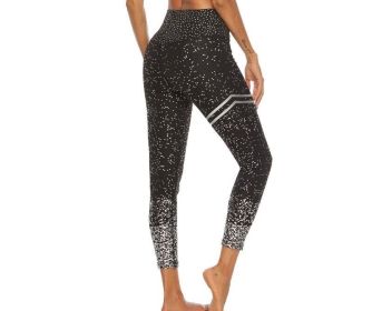 Women Fahsion Hot Stamping Leggings Stretch Tight Yoga Pants (Color: Black, size: XS)