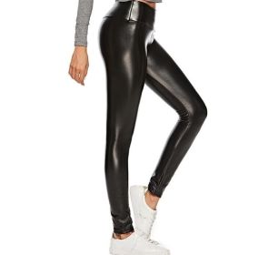 Sexy Womens Leather High Waisted Leggings (Color: colorful, size: M)