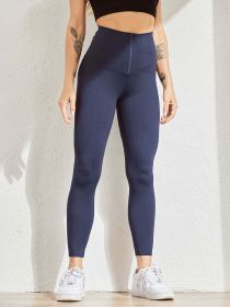 Women Legging for Fitness High Waist Leggings Push Up Sports Leggings Women Sexy Slim Black Legging Sportswear (Color: Navy, size: S)