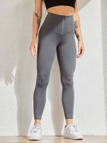 Women Legging for Fitness High Waist Leggings Push Up Sports Leggings Women Sexy Slim Black Legging Sportswear (Color: Gray, size: L)